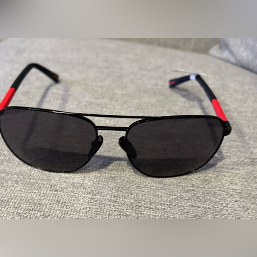 Black and Red Aviator Sunglasses